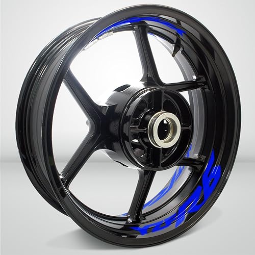 Stickman Vinyls Etiqueta engomada azul brillante de la cinta del borde interior de la motocicleta compatible con Yamaha YZF R6