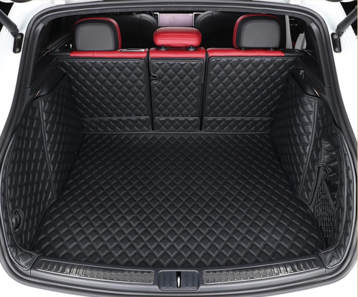 Rear Cargo Mat+Back Seat Protector+High Side Panels Protector Compatible with Porsche Macan/Macan S(Non for Macan EV) Cargo Liner Trunk Cover Full Coverage Trunk Liner
