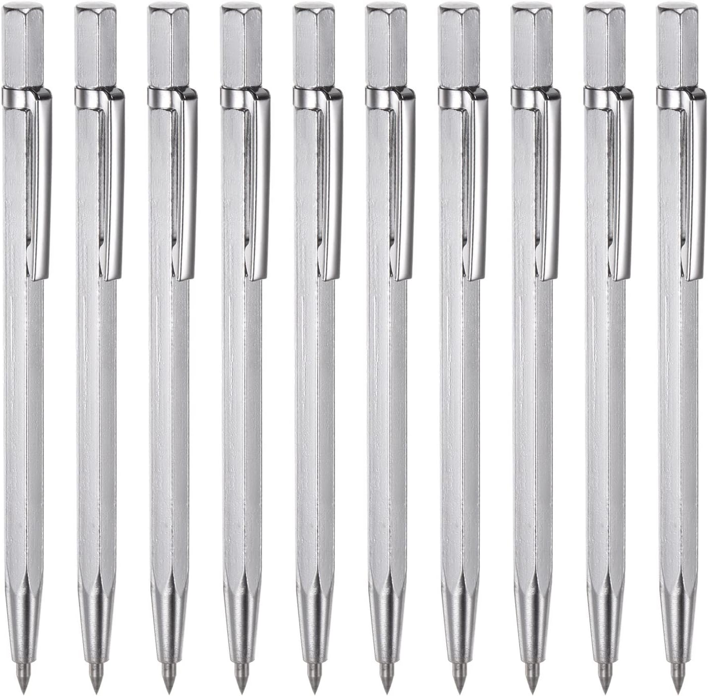 HARFINGTON 10Pcs Tungsten Carbide Tip Scriber with Clip Alloy Etching Pen Carve Engraver Scribe Tools for Metal Glass Ceramics Marble