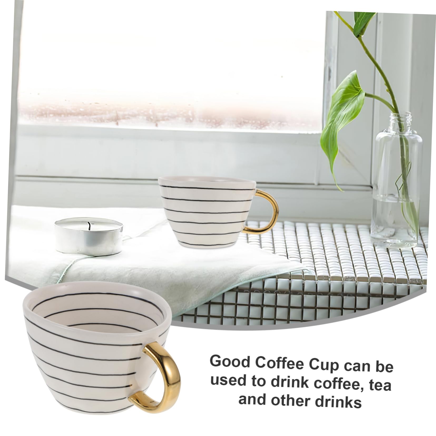 Taza de té de cerámica, tazón Grande para Servir, Taza de café de Porcelana, Taza de café Helado, Vaso para expreso con Leche, Taza de cerámica Irregular, Taza para Bebida navideña