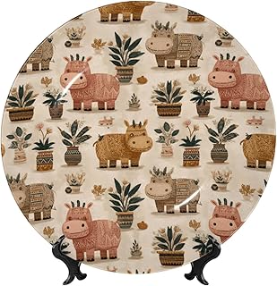 Kuilepa Cute Hippos (1) Print Dinner Plate,Decorative Porcelain Dish, 8in For Dining Or Display - Microwave, Oven & Dishwasher Safe