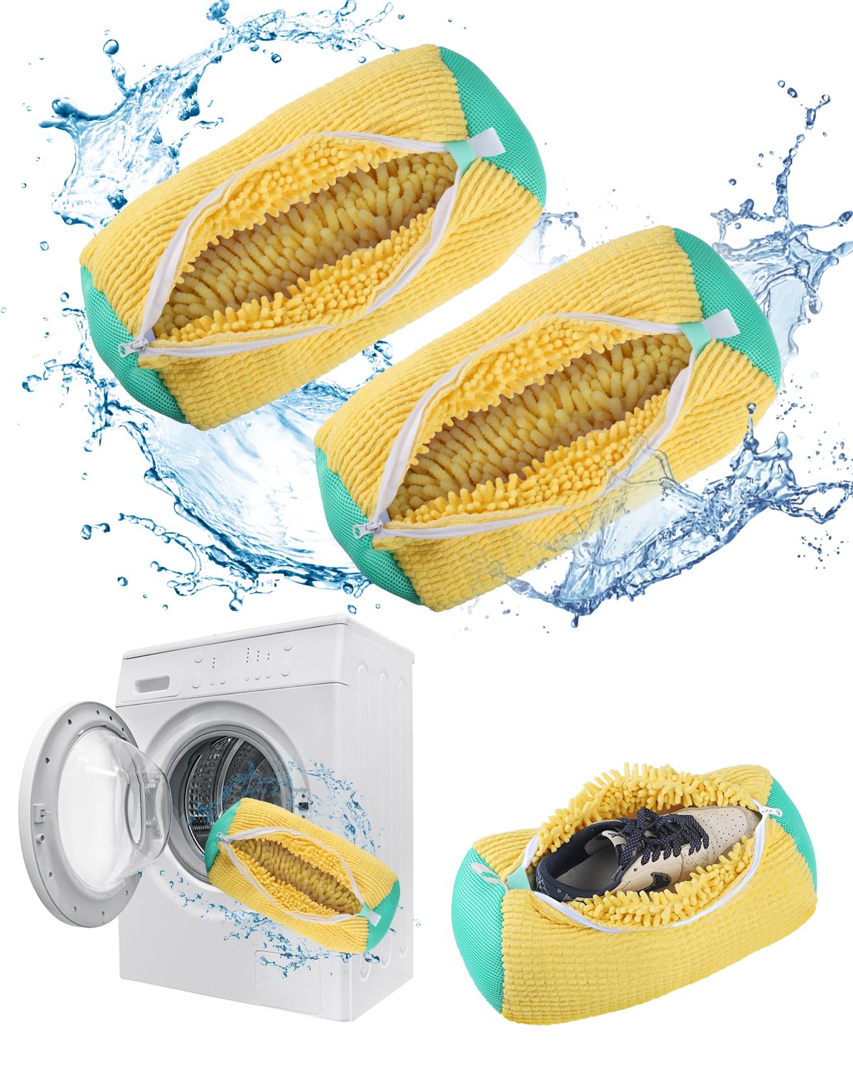 Shoe Washing Machine Bag 2PCS, Reusable Efficient Cleaning Of Large-capacity