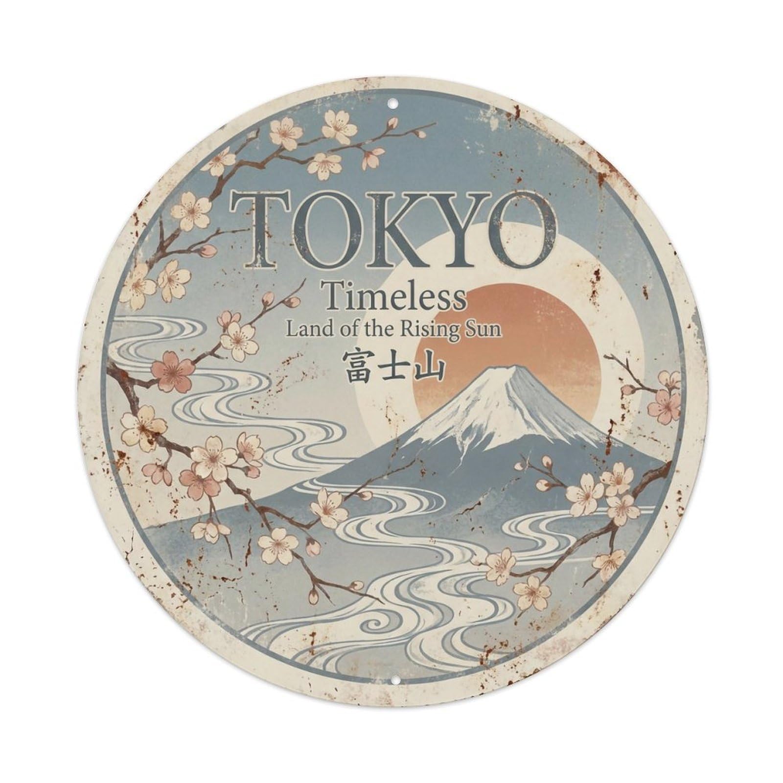 Vintage Travel Tokyo Japan Timeless Vintage Metal Tin Sign Plaque Wall Decor for Cafe, Club Bar, Office, Garden Metal Poster 8x8Inch