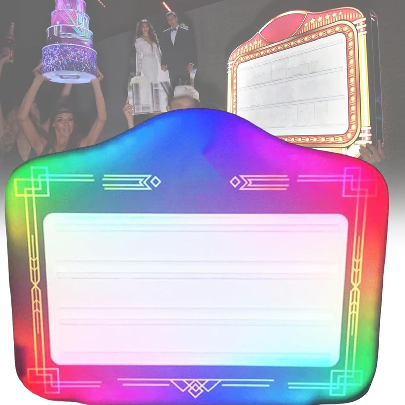 Presentador de Botellas para Club Nocturno, presentador LED Luminoso de Mano, Caja de luz con Letras Intercambiables, Incluye números + 2 Juegos de Letras A ~ Z, para Bar,Club