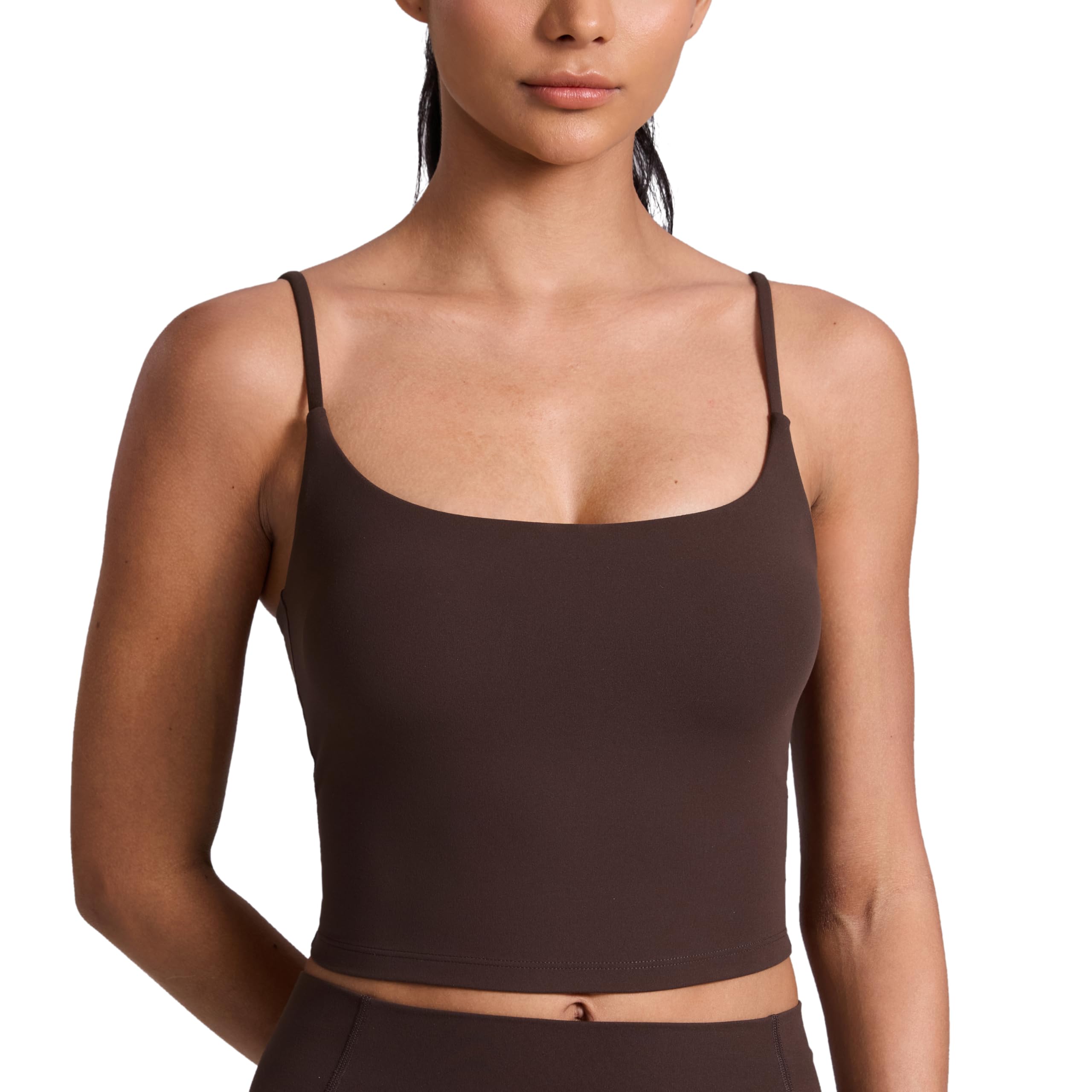 CRZ YOGA Butterlift Mujer Cuello Redondo Línea Larga Sujetador Deportivo Espalda en U Crop Top