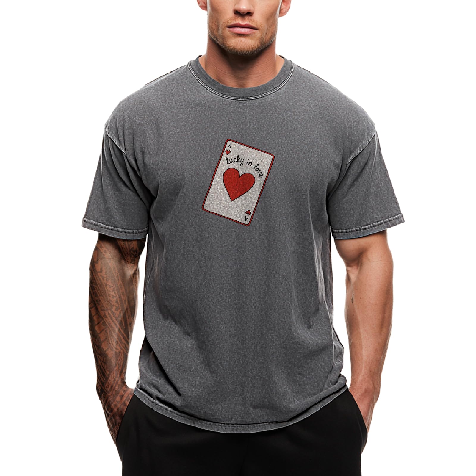 Acid Washed Mens Cotton Graphic Tees Big and Tall Y2K 2026 Summer Streetwear Breathable Lightweight Undershirts