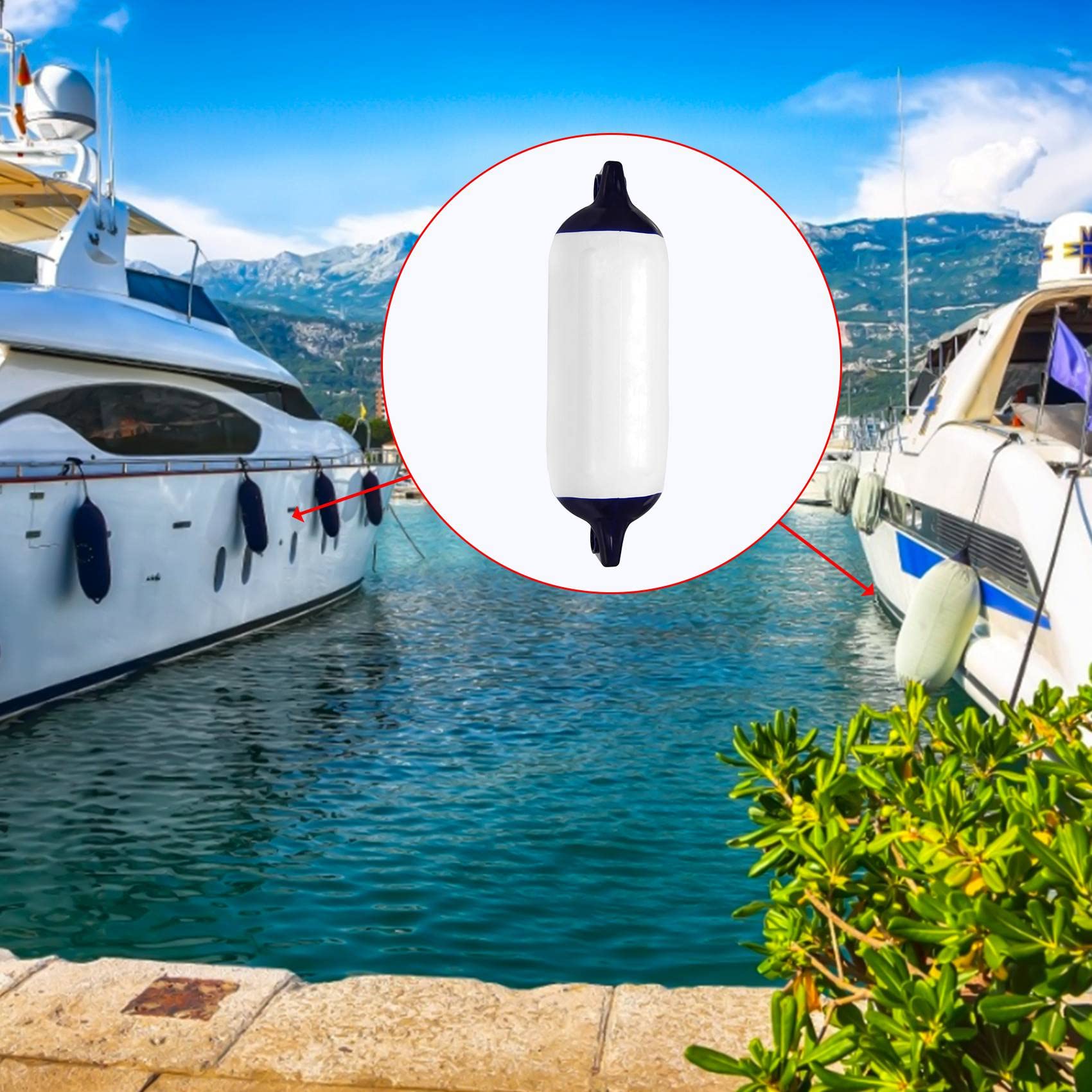 Pare-Battage Gonflable SéRie 3 PièCes PVC, Utilisé pour Bateaux, Voiliers, Cuddy, Etc. (4,5X16 Pouces)