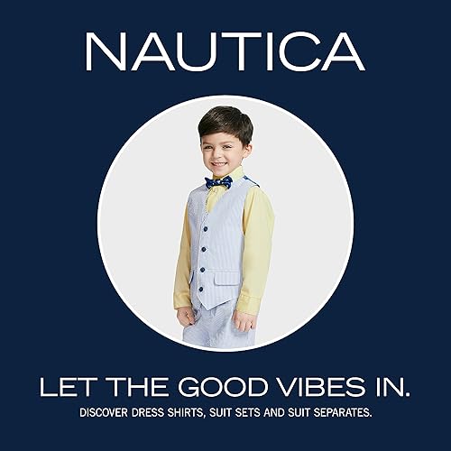Miniatura 4 de Nautica - Conjunto de 4 piezas para niño incluye camisa de vestir, corbata, chaleco y pantalones