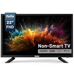 TuTu 22-inch LED TV 1080P FHD Flat-Screen TV with Dolby Audio with HDMI USB VGA RCA Non-Smart TV