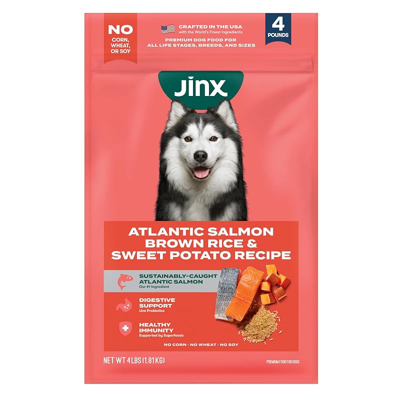 Ração Seca para Cães Jinx com Salmão, Arroz Integral e Batata-Doce 1,81 kg
