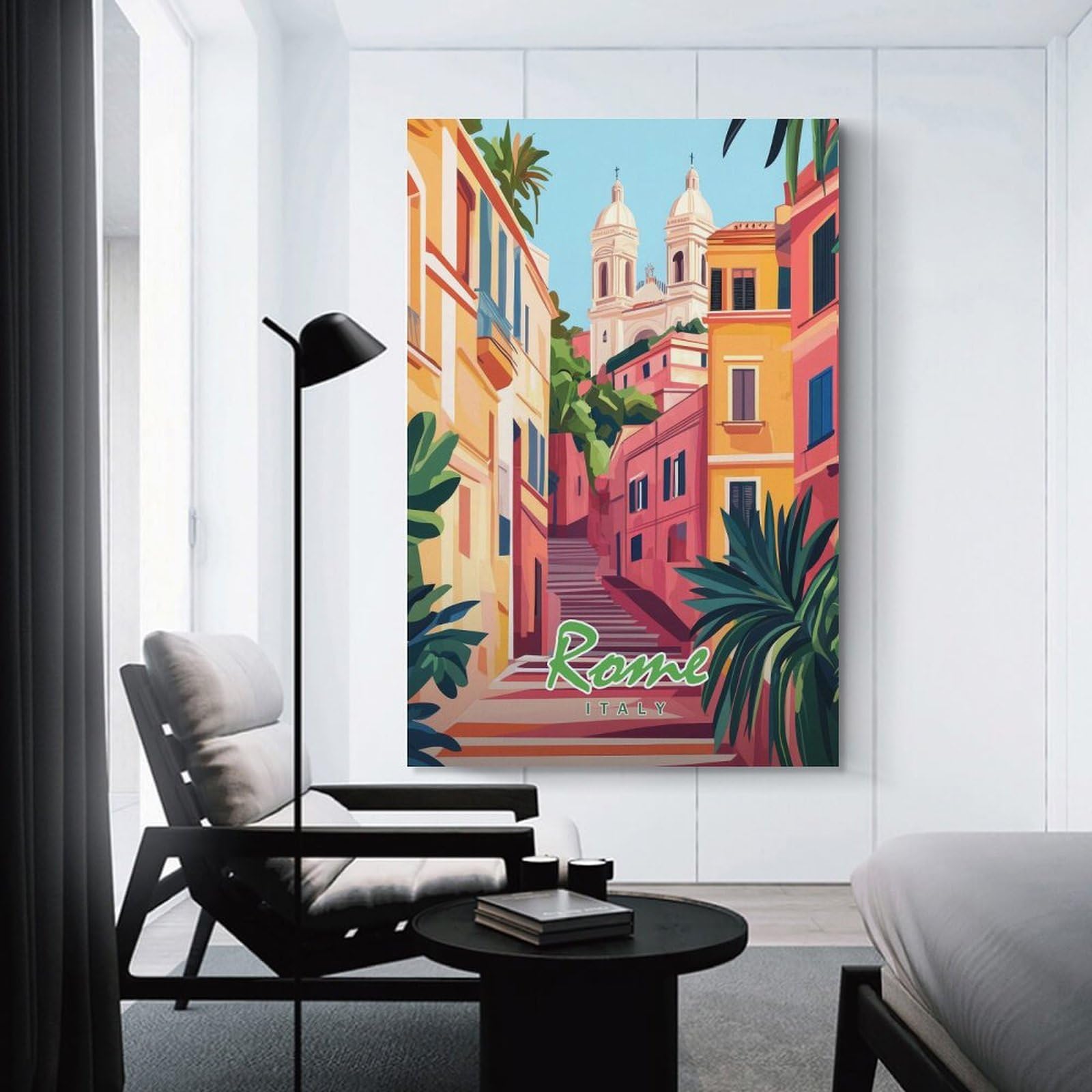 Junmoney Rome Italy Cityscape Home Decor Wall Art, 20x30inch(50x75cm), for Lounge, Bedroom Or Personal Spaces, Gift Idea for Housewarming And Birthdays