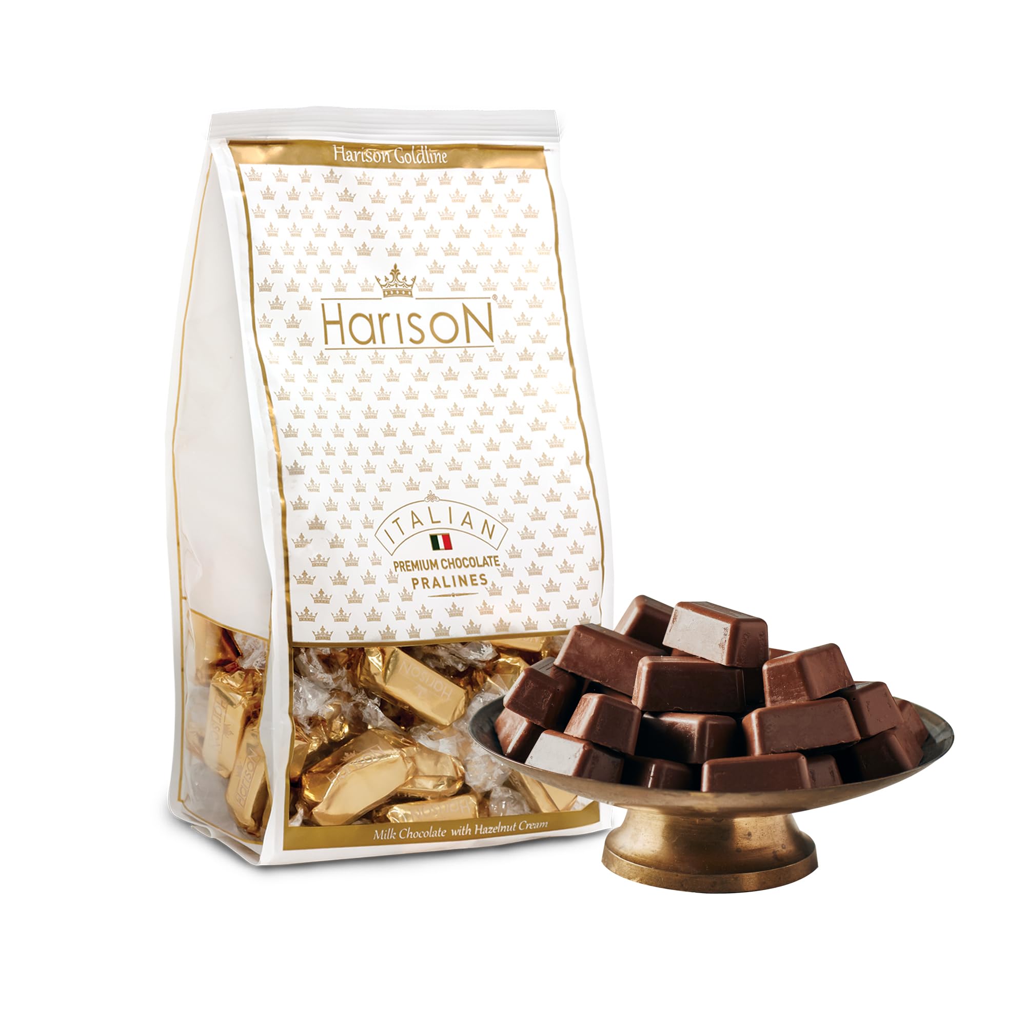 Harison Italian Chocolate Gold Line Pralines | Gourmet Chocolate Assortment | 400G (14.01 oz) | Premium Italian Pralines Delight | Luxury Chocolate Gift Box | Smooth & Creamy Filled Chocolate Treat, Italian Chocolates