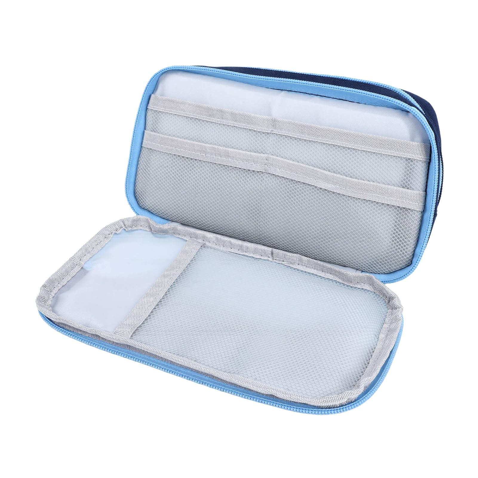 Wakects Astuccio Magnetico per Penne, in Tessuto Oxford, con Doppia Cerniera, Grande capacità, 22 X 7 X 12,5 Cm, Organizer per Studenti dell'ufficio Scolastico (BLUE)