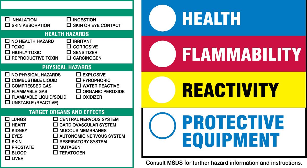 Brady 60336 HMIG Target Organ Labels, 6" Height x 6" Width