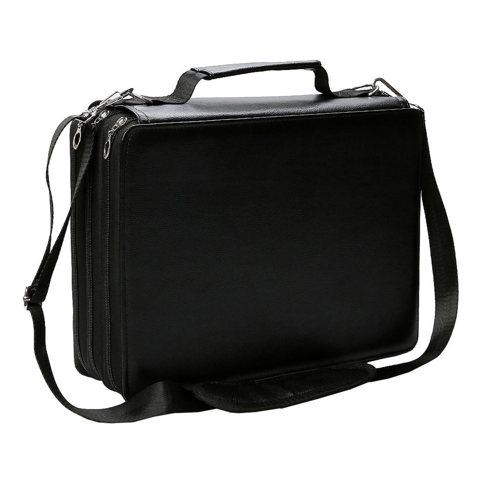 Grande organizer per pennarelli 168/224, con tracolla, per pennelli, penne, forniture artistiche, borsa portaoggetti di varie dimensioni, Nero , 168 holes