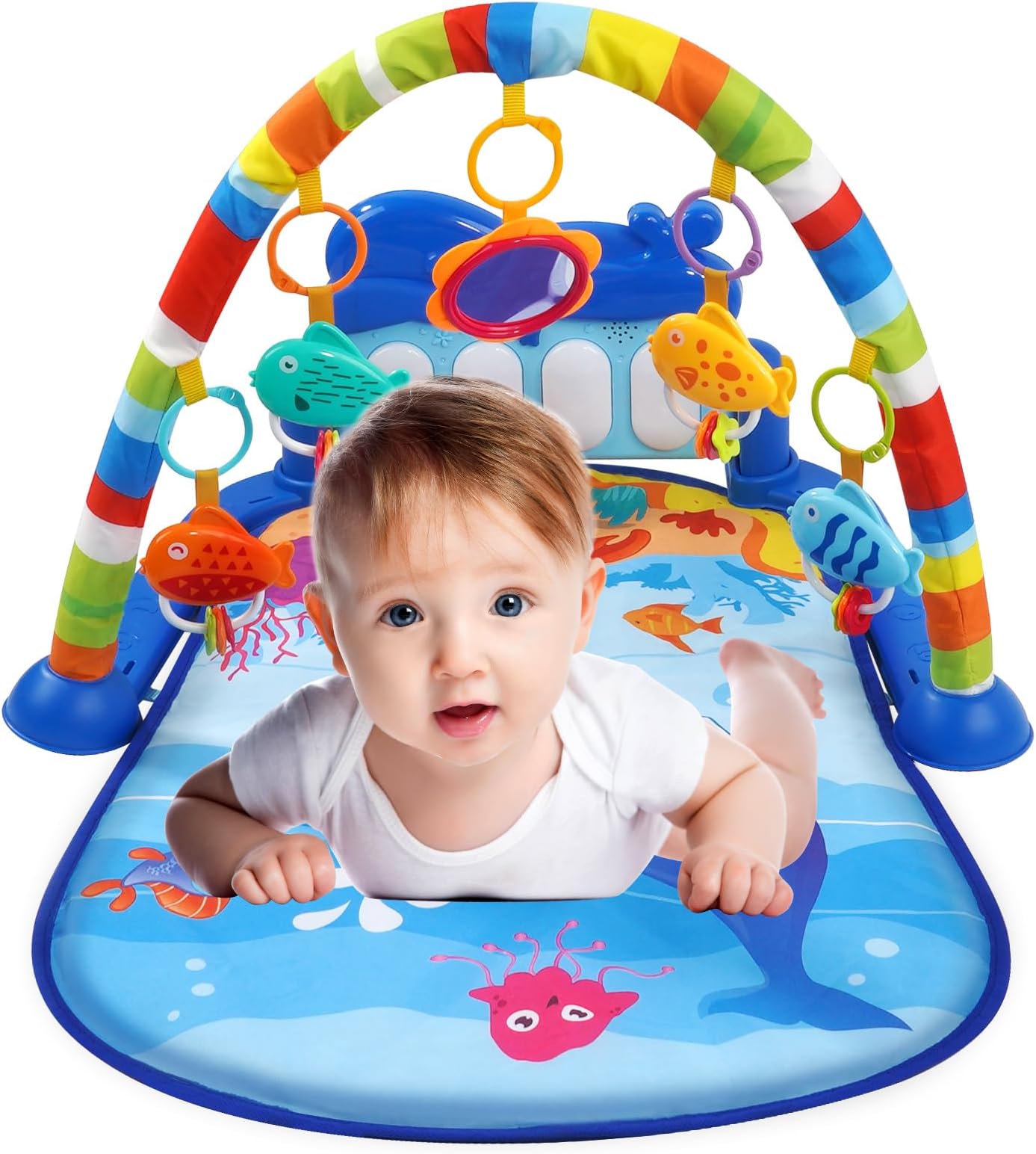 BIBIELF Baby Playmat Kick & Play Piano Gym with Musical