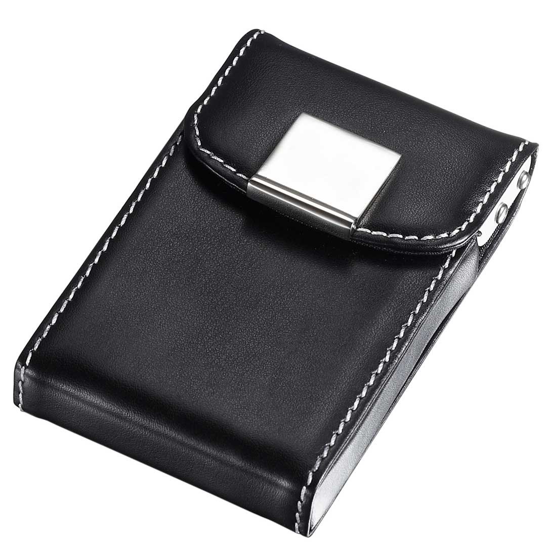 VisolPristine Black Leather Business Card Case (V608B)