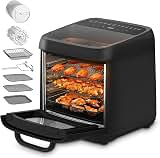 13 QT Large Air Fryer Toaster Oven Combo with Rotisserie 12-in-1, Dual Viewing Windows Rotisserie Dehydrator Convection Rapid Cooking 8 Accessories Home & Commercial Black — image 1