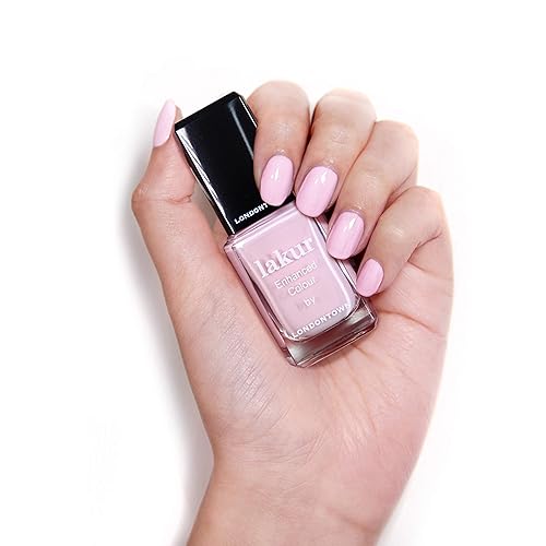 Miniatura 201 de LONDONTOWN Esmalte de uñas brillante rosa polvoriento, Bell Flower lakur, esmalte de uñas vegano resistente a las astillas, 0.40 onzas líquidas Té