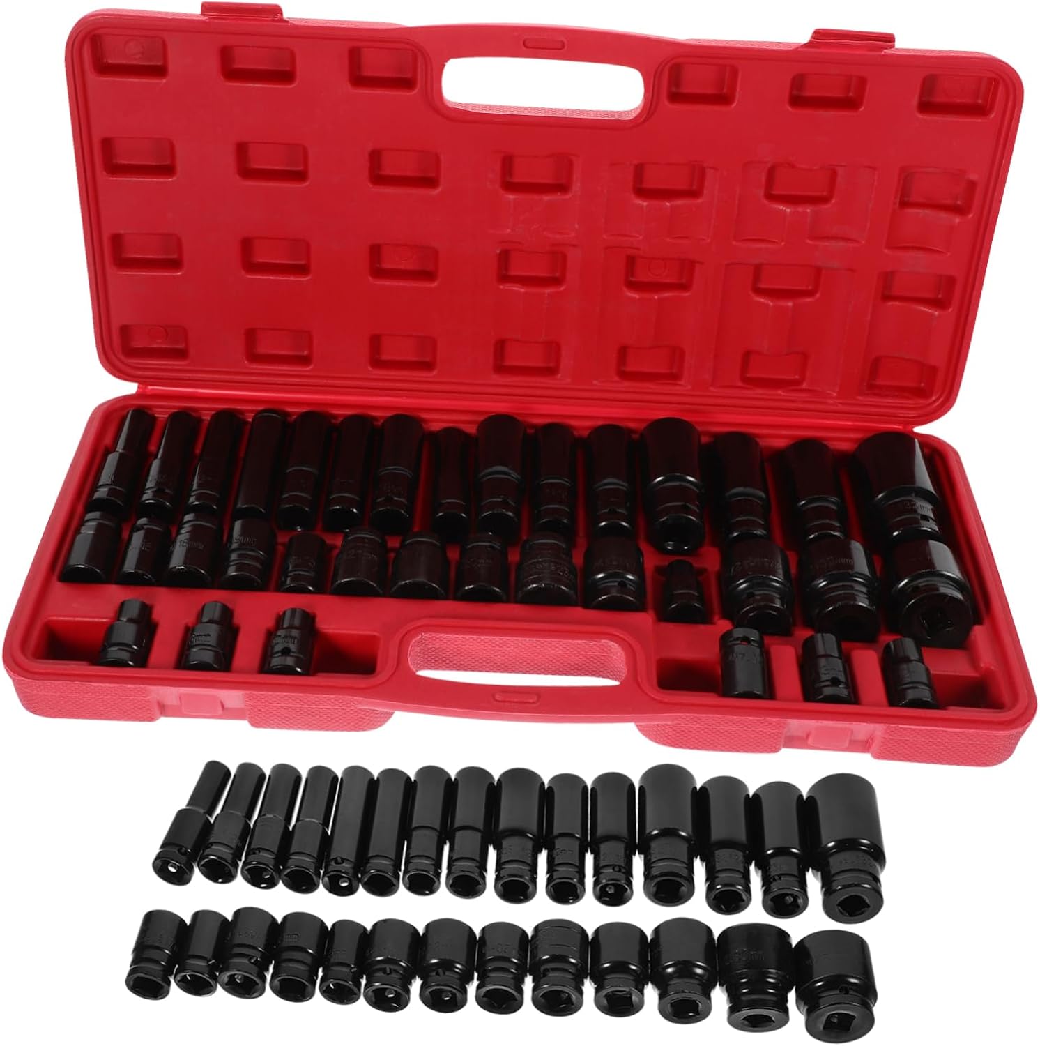 Mikikit 1set Impact Socket Bits Socket Replacement Tool for Electric Wrenches Kit Storage Case Versatile for Auto Repair and Mechanical Equipment