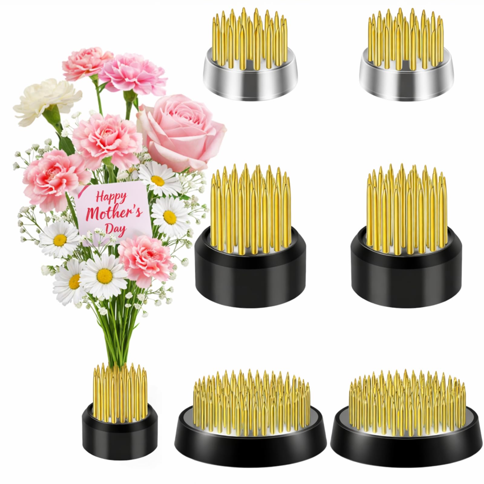 Amazon.com: WILLBOND 6 Pcs Mini Flower Frogs Set Round Brass