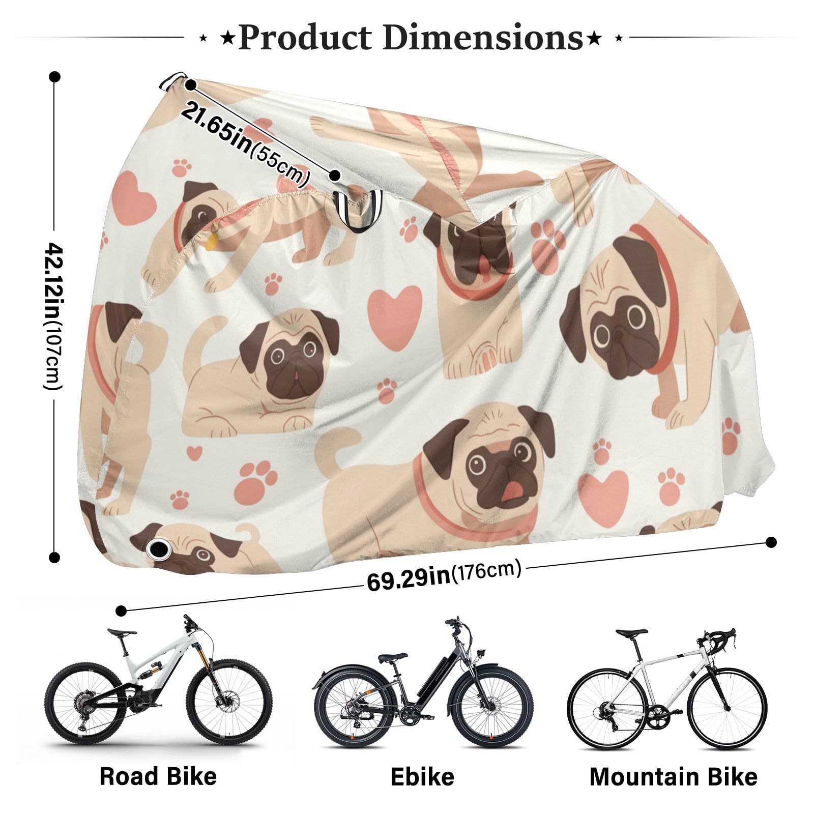 Housse de vélo imperméable avec trous de verrouillage - Résistante aux UV - Pour intérieur et extérieur - Convient à la plupart des cobertor para bicicletas para lluvia y sol
