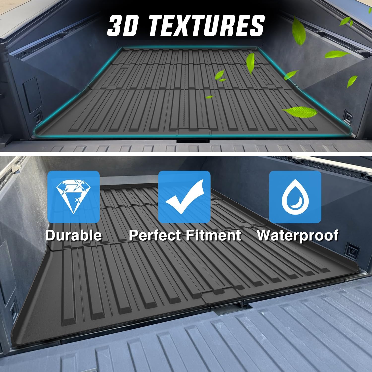 Nilight Truck Bed Mat Compatible with Tesla Sybertruck 2023-2026 6 FT Accessories, Heavy-Duty TPE Thicken Edge Design, Non-Slip, All Weather Protection Pickup Liner, 1-Pack