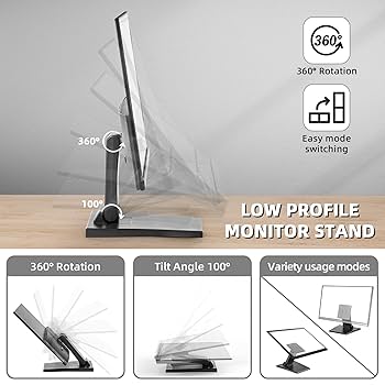 WEARSON 折りたたみ式ポータブルモニタースタンド シルバー 未使用 Amazon.com: WEARSON Low Profile Monitor Stand - Foldable