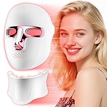 Red Light Therapy Mask for Face & Neck, LED Face Light Therapy, Portable Skincare Set Suitable for At-Home and Travel Skincare, Brightens Skin Tone and Revitalizes Skin