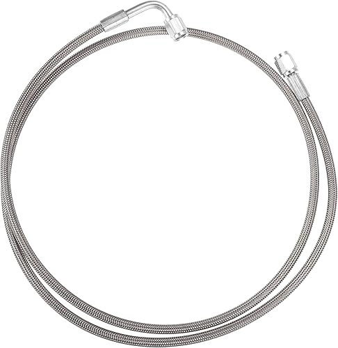 Miniatura 26 de AN3 - Línea de alimentación de aceite turbo de acero trenzado de 90 grados a extremo de manguera recta, turbocompresor remoto de 42 pulgadas, línea