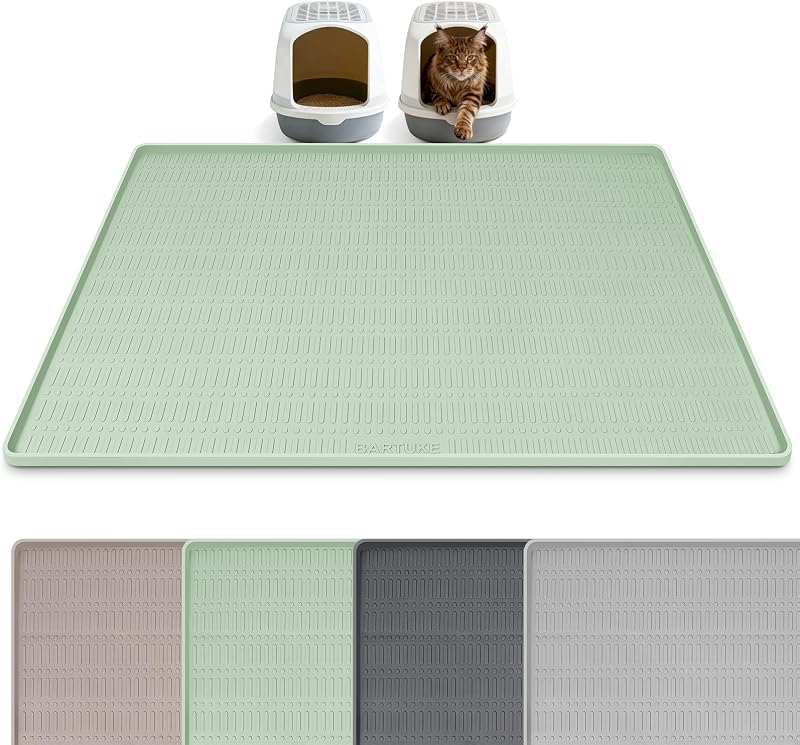 Tapete de Silicone para Caixa de Areia de Gatos Bartuke Verde 119 x 89 cm