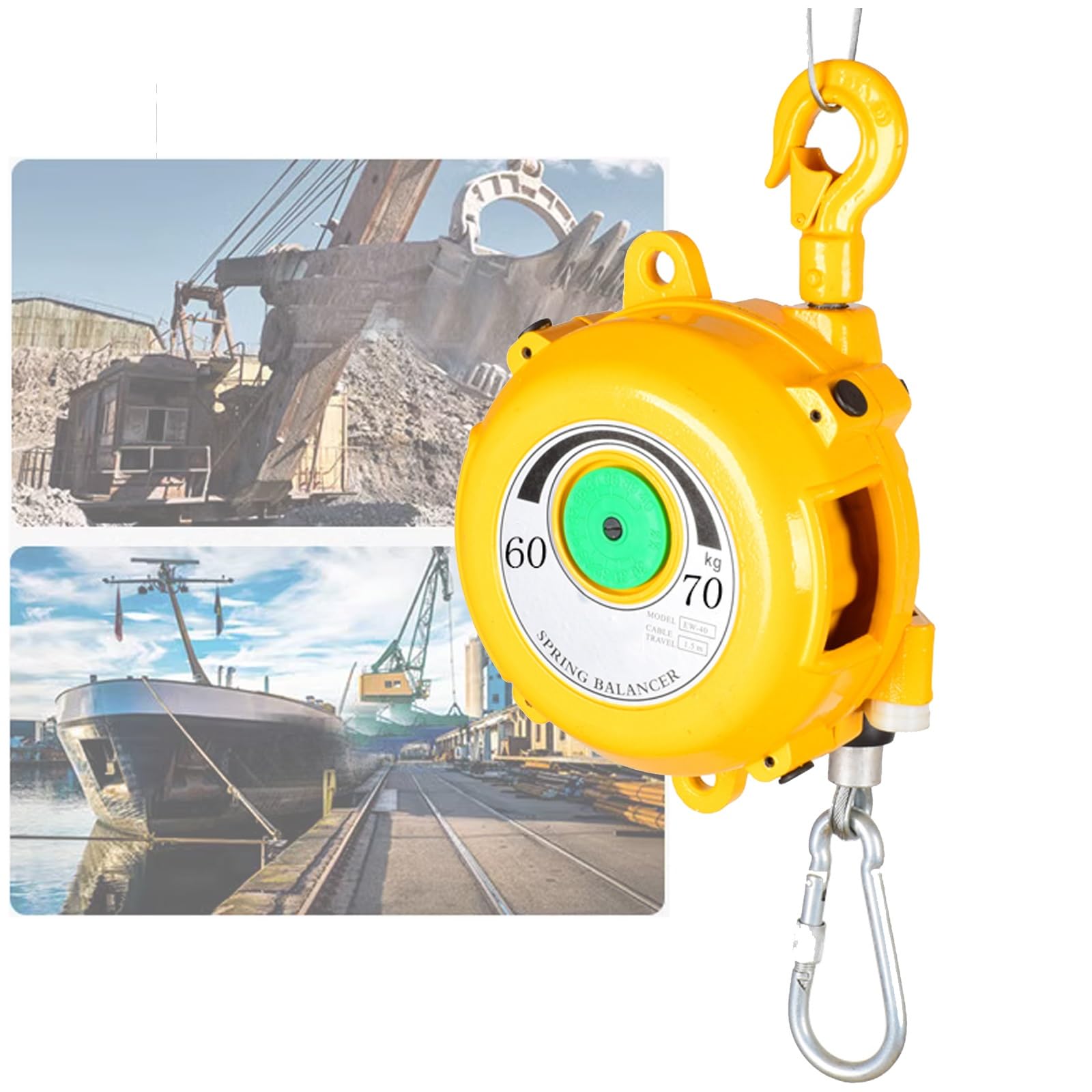 WEKONUMEX Retractable Spring Balancer, Retractable Spring Balancer 1.5m Aluminum Alloy Adjustable Multiple Sizes(60-70kg)