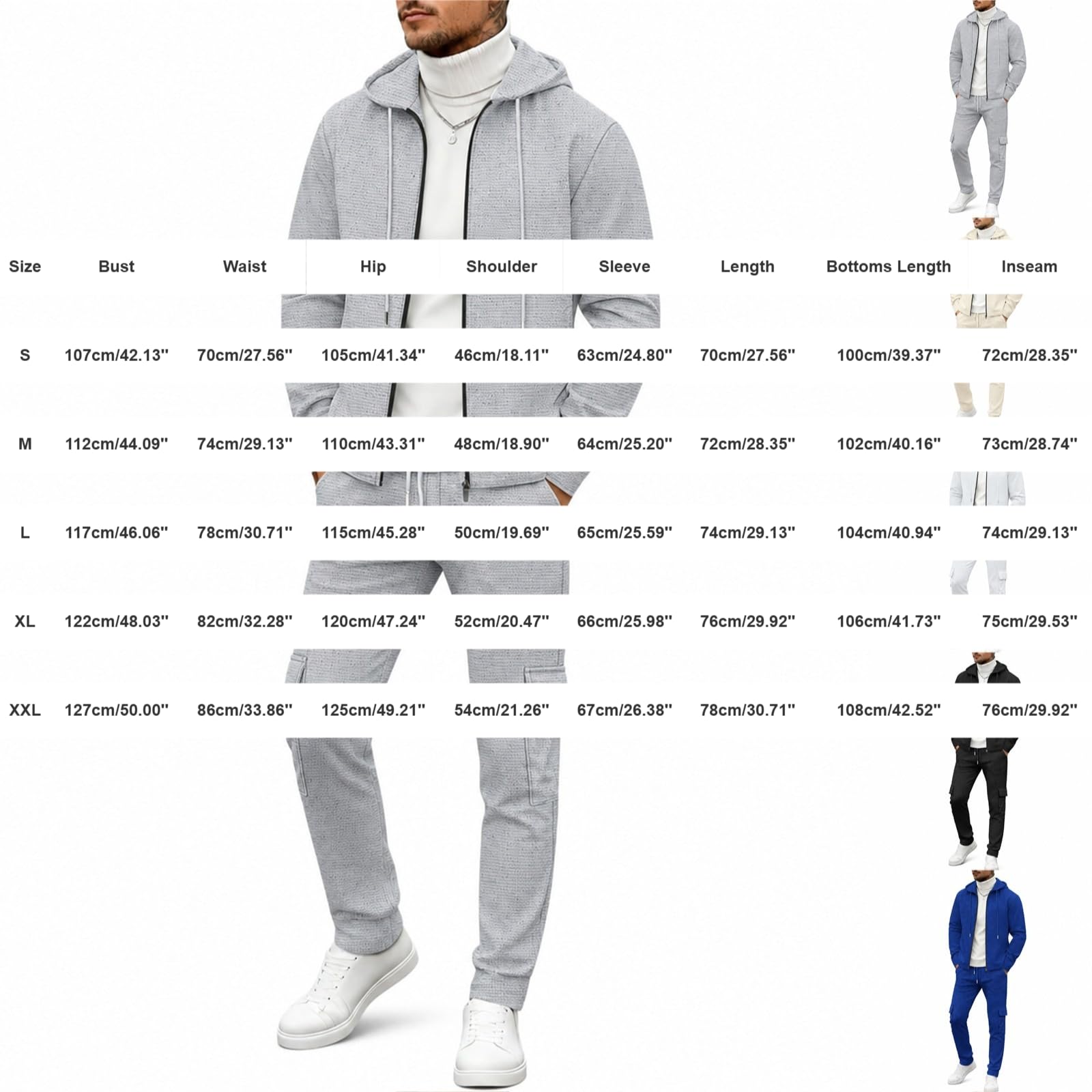 Baggy - Chándal completo para hombre, deportivo, sin capucha