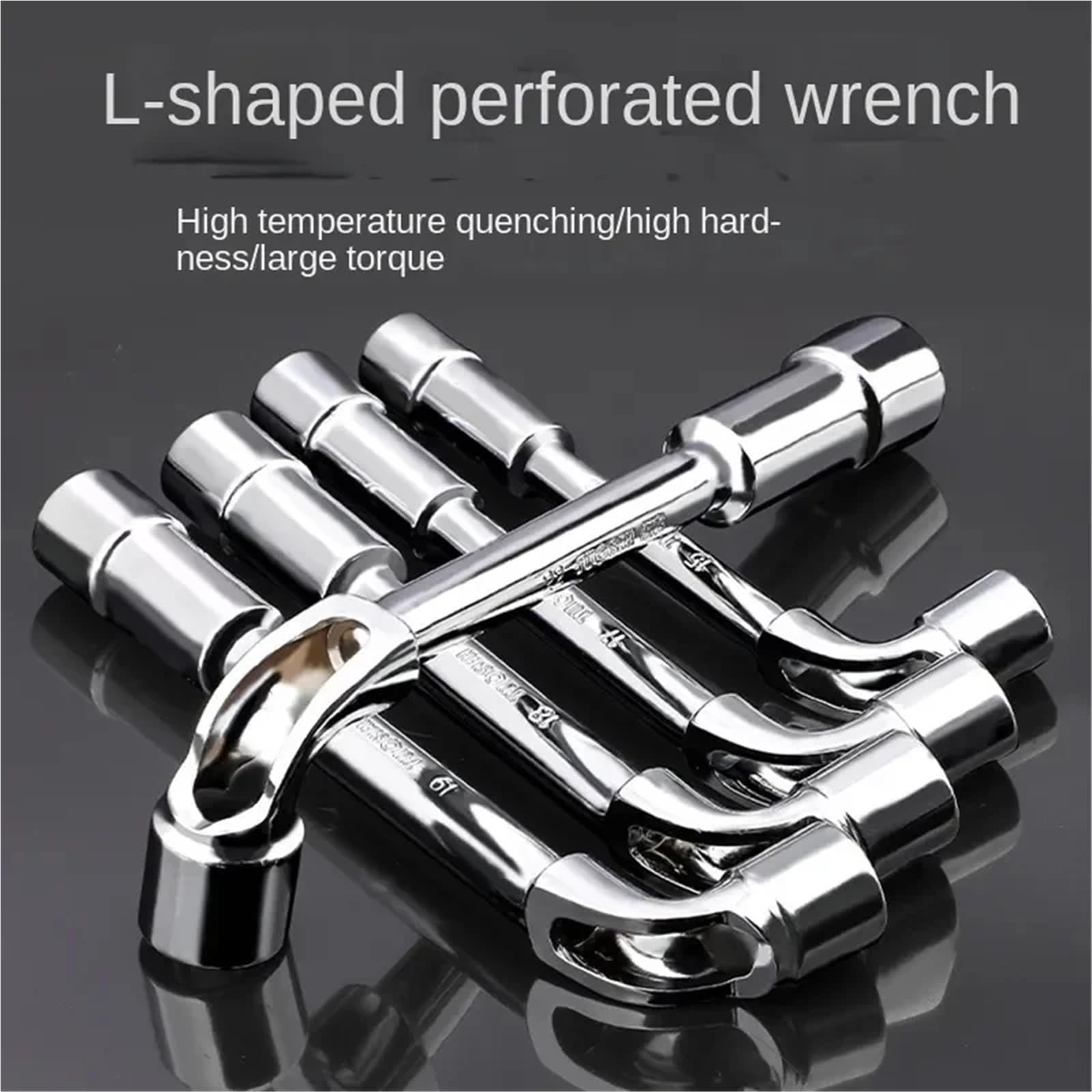 Juego de herramientas for reparación automóviles con llave tubo en forma L, hexagonal, llaves mano Juego de llaves de tubo(7pcs)
