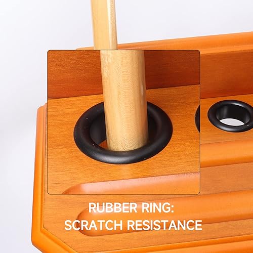 Miniatura 3 de GSE Games & Sports Expert Estantes para tacos de billar con soporte de suelo estilo esquinero con contadores de puntuación, contiene tacos de