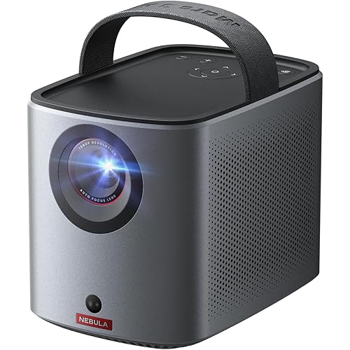 NEBULA Mars 3 Air GTV Projector - Netflix Officially Licensed, 400 ANSI-Lumen Brightness, Native 1080P, Dolby Digital Sound,150-Inch Picture, Built-In Battery for 2.5 Hours of Playtime Anywhere.