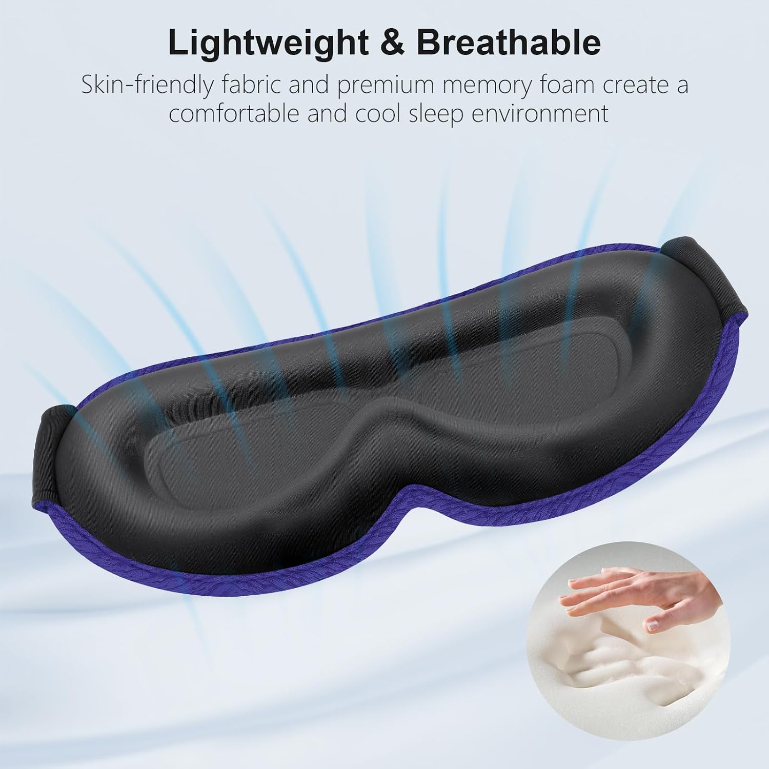  100% Blackout Sleep Eye Mask for Women Men, Zero Pressure Sleep Mask thumbnail