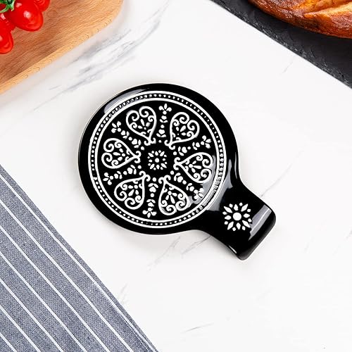 Miniatura 3 de Magclay Soporte de cuchara de porcelana, soporte de cuchara de cerámica para encimera de cocina y estufa, soporte para utensilios, gran regalo de