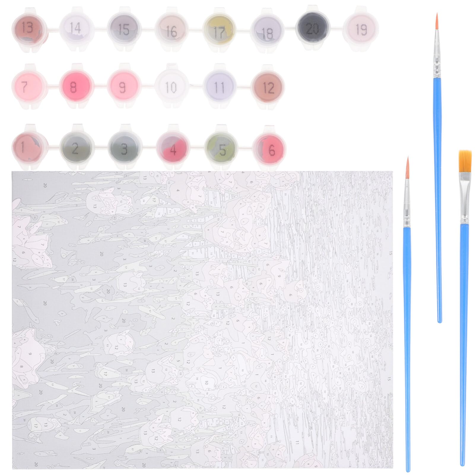 EXCEART Kit Dipingere per Adulti e Bambini, Pittura a Numeri | Tela con Pigmenti, Cornice in Legno, per Salotto e Studio, Decorazione da Parete