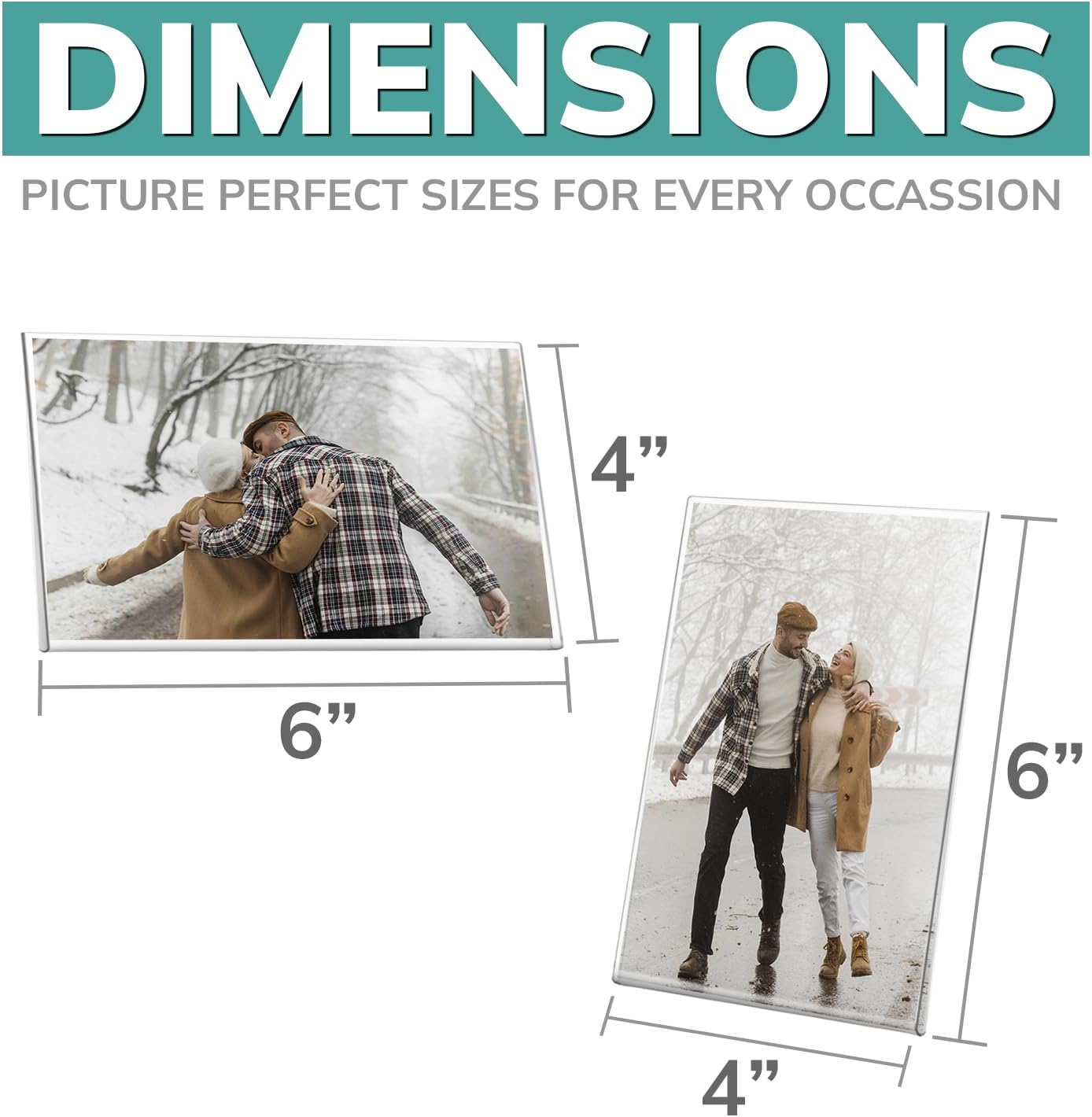 pbf 3-Pack 4x6 & 3-Pack 6x4 Magnetic Picture Frames for Refrigerator | Clear Magnetic Acrylic Frames | Magnetic Photo Holders for Fridge, Locker, Photo Board, Art Display, Sign Holder - Image 2