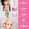 Skin Care Set - 5 Step Skincare with Cleanser, Face Scrub, Clay Mask,Toner & Acne Treatment for Teens and Adults