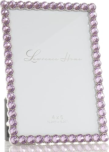 Vista 46 de Marco doble brillante de metal plateado 4x4, brillo transparente Brillo claro