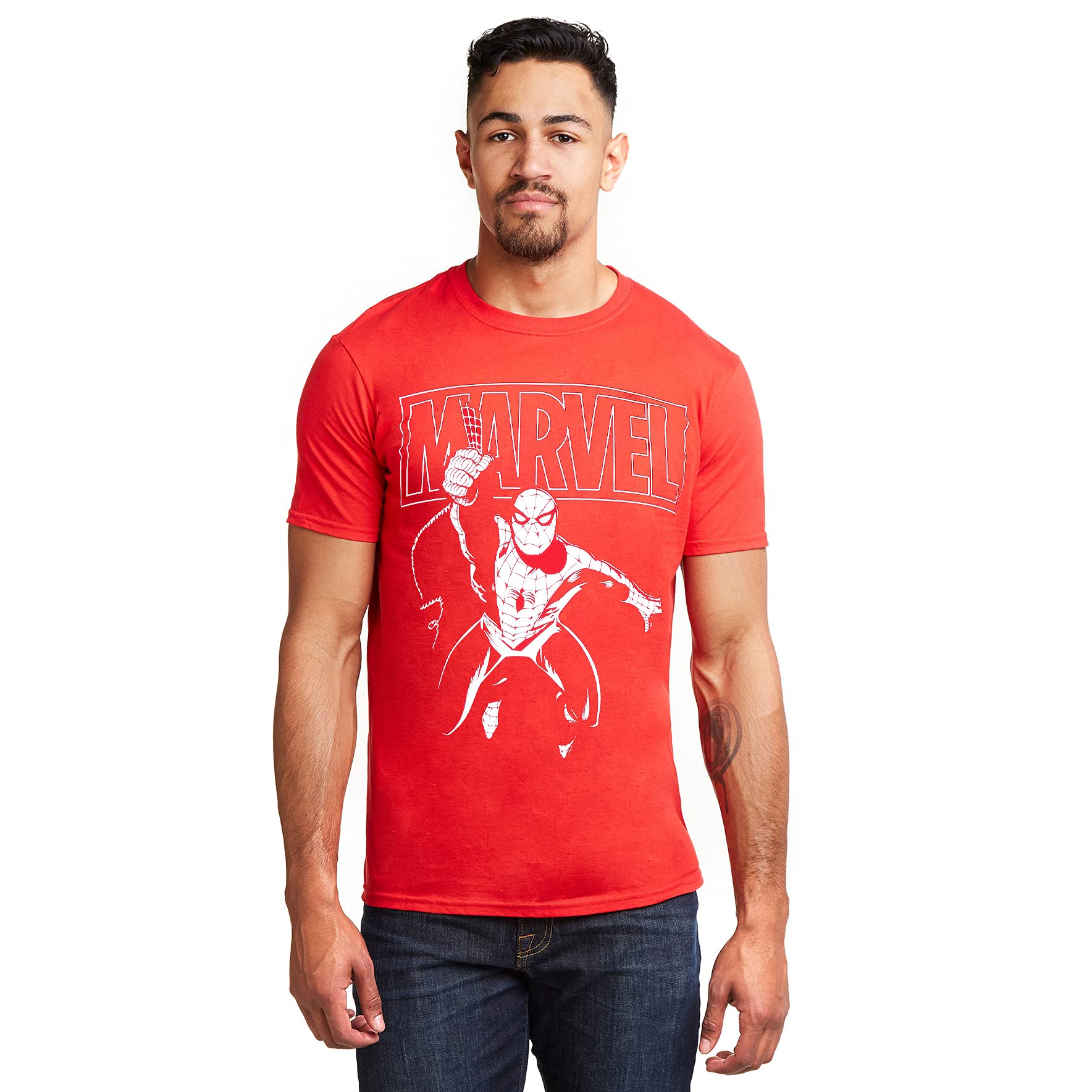 Spiderman Men's Logo Swing T-Shirt Red - XL