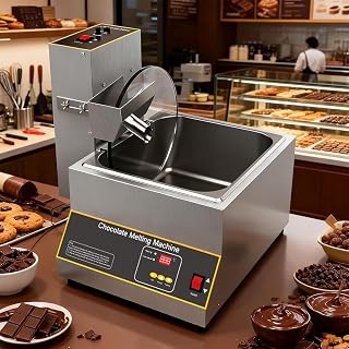 Chocolate Tempering Machine | Electric Stainless Steel Melter | Commercial Tabletop Use | Adjustable Speed | Perfect for Chocolate, Butter, Cream |for Bakeries, Hotels, cafes C