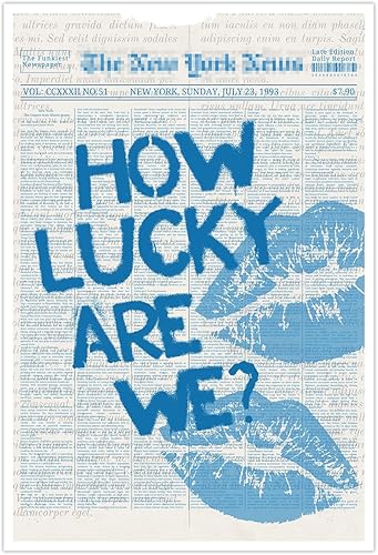 Miniatura 21 de Medpol Póster retro rosa de moda con texto en inglés «How Lucky Are We Lips Room Aesthetics» («How Lucky Are We Labios»)