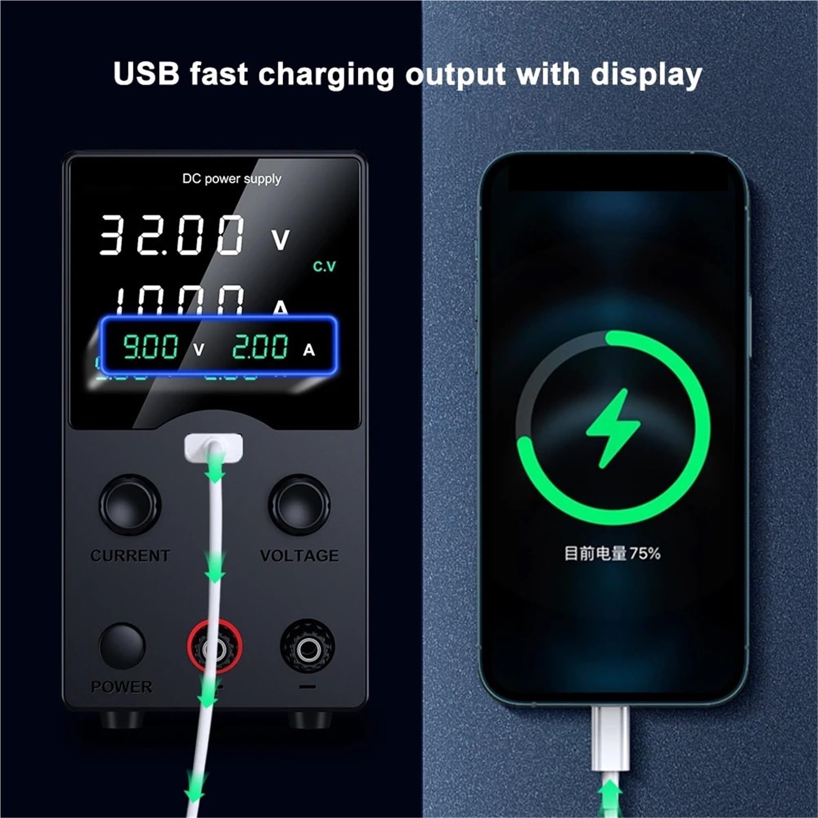 Alimentazione elettrica, Alimentatore da Laboratorio CC Regolabile con Alimentazione banco a Ricarica Rapida USB(GA3010H(0-30V/0-10A))