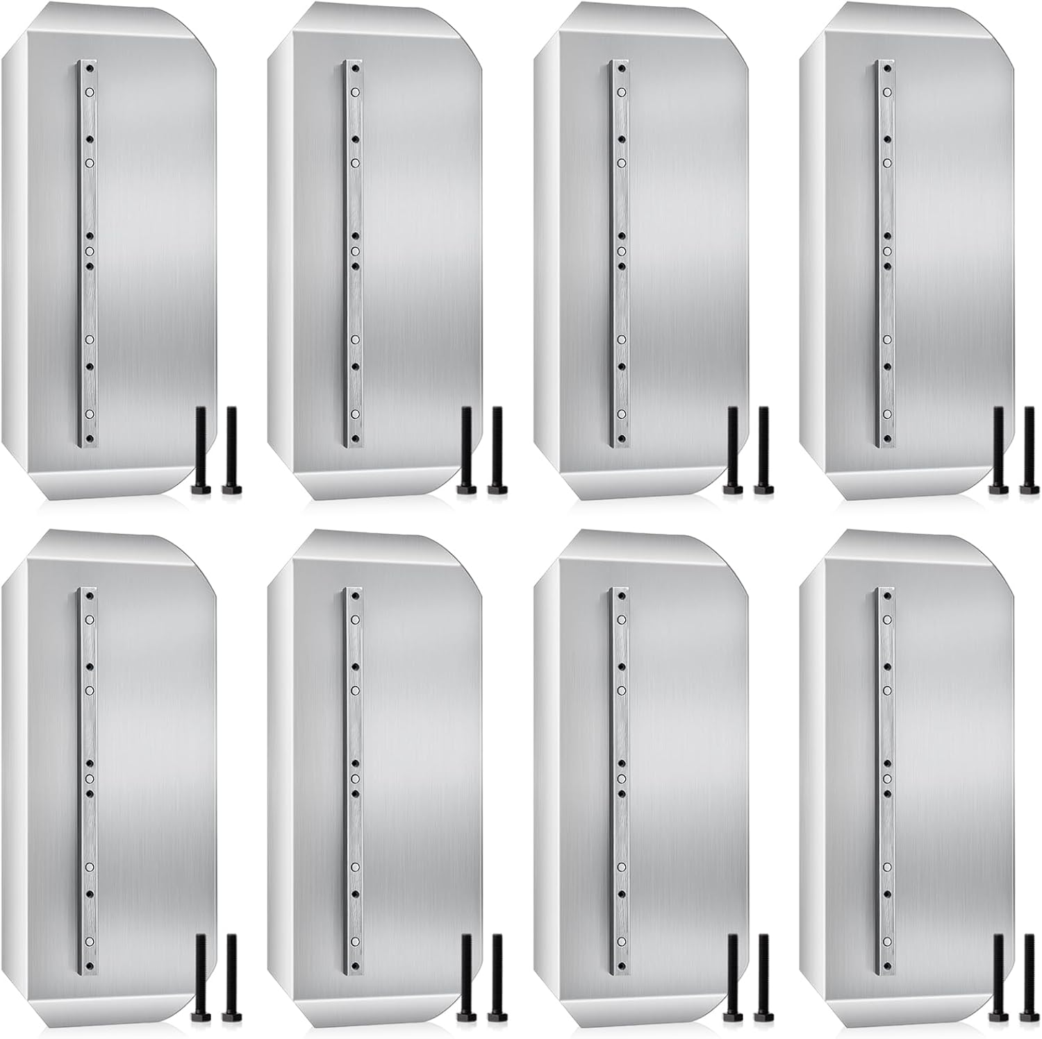 8 Pcs Power Trowel Blades 8“x 18” Stainless Steel Combination Blades for Concrete Masonry Refinishing