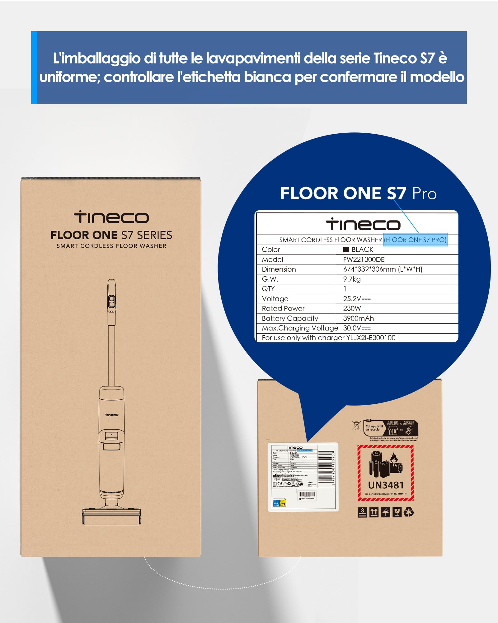 Tineco FLOOR ONE S7 Pro(S7 Series) Aspirapolvere Cordless per Pavimenti Duri, Pulisce Sempre con Acqua Pulita, Display LED, Lunga Autonomia. Rimuove Macchie Ostinate e Peli di Animali Domestici