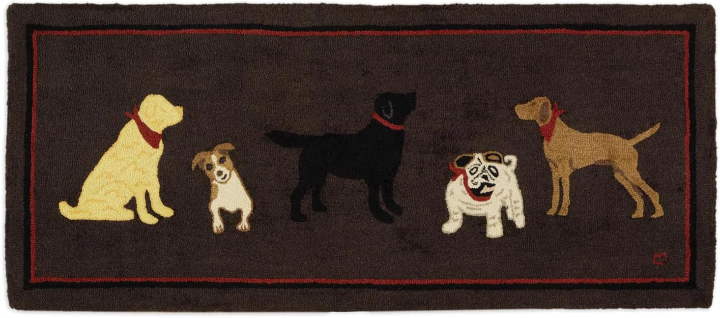Chandler 4 Corners Dogs Welcome - 2.5' X 6' Runner Rug