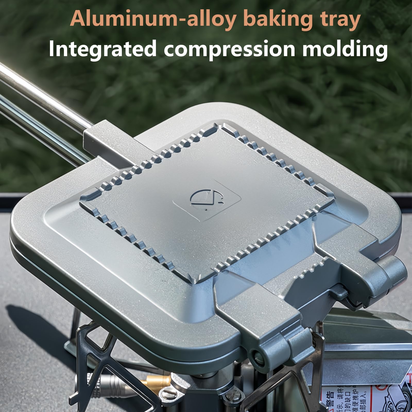 Campingmoon - Sandwichera de fogata para acampar, tostadora de pan de aluminio, para sándwich, parrilla, equipo de cocina para tartas de fogata (plateado) 5